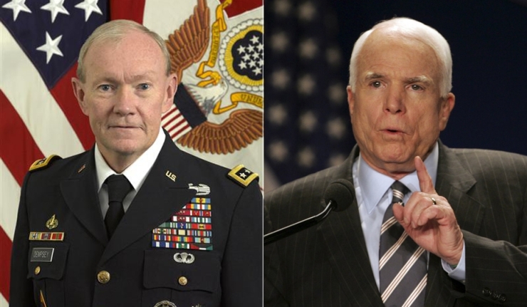 McCain harangues Dempsy, Obama wants invasion plans for Syria