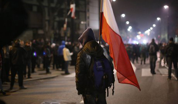 Protests in Warsaw, Poland